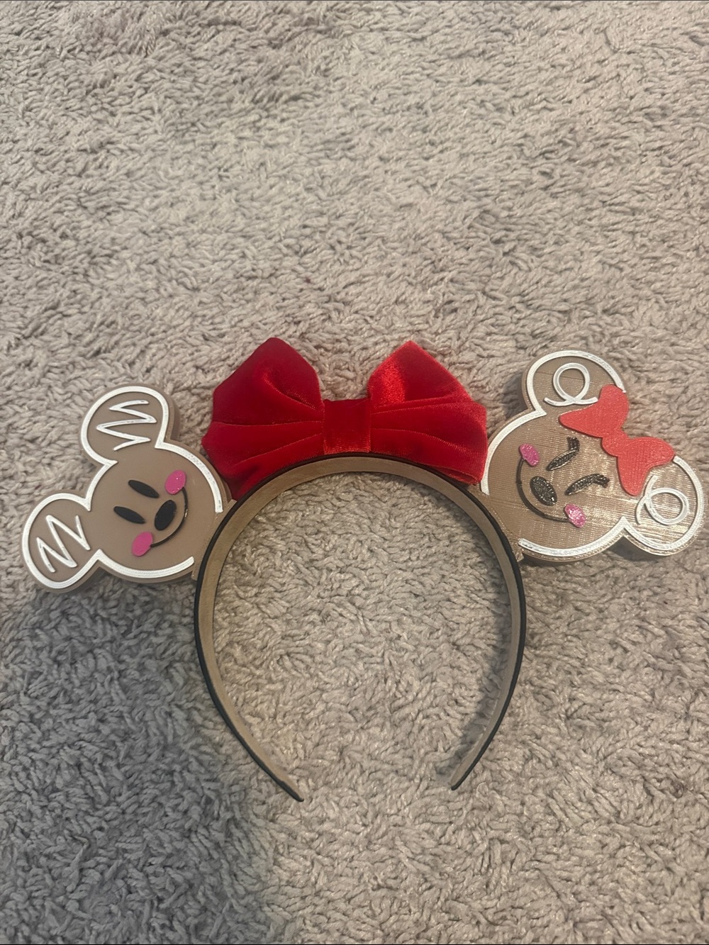 Kids Red Bow Mouse Ear Headband